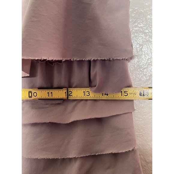 Alfani 8 Gray Sleeveless Tiered Ruffle Dress Cotton/Spandex Blend Pullover - Picture 14 of 16